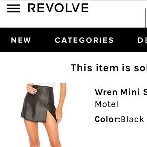 Revolve Black Mini Skirt